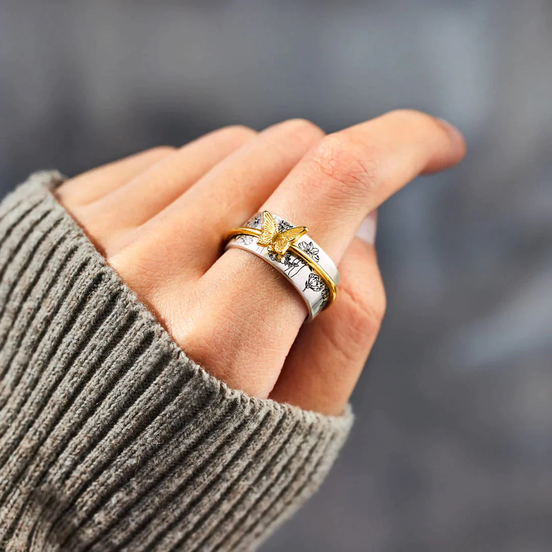 You're So Totally Enough Butterfly Fidget Ring Band