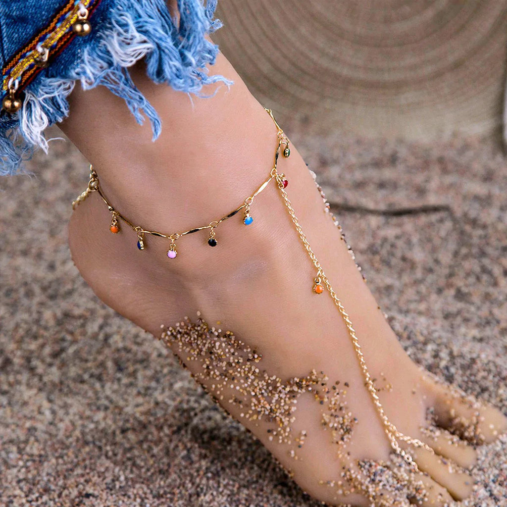 Cuban Chain Anklet Rainbow Anklet Fashion Jewelry for Women