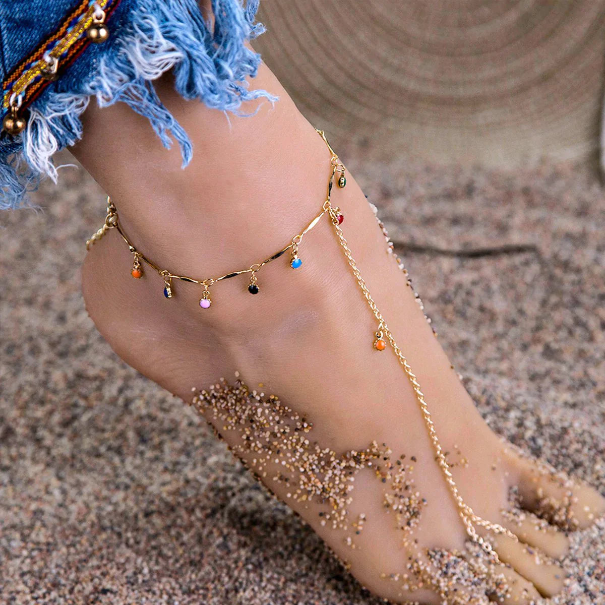 Cuban Chain Anklet Rainbow Anklet Fashion Jewelry for Women