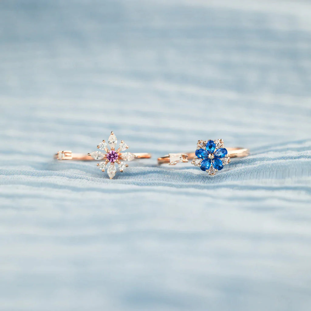 I Will Always Be There Gem Flower Ring