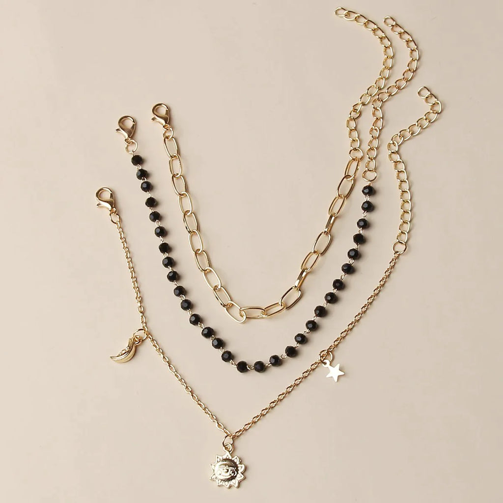 Cuba Chain Anklet Sun Moon Anklet Fashion Jewelry for Women