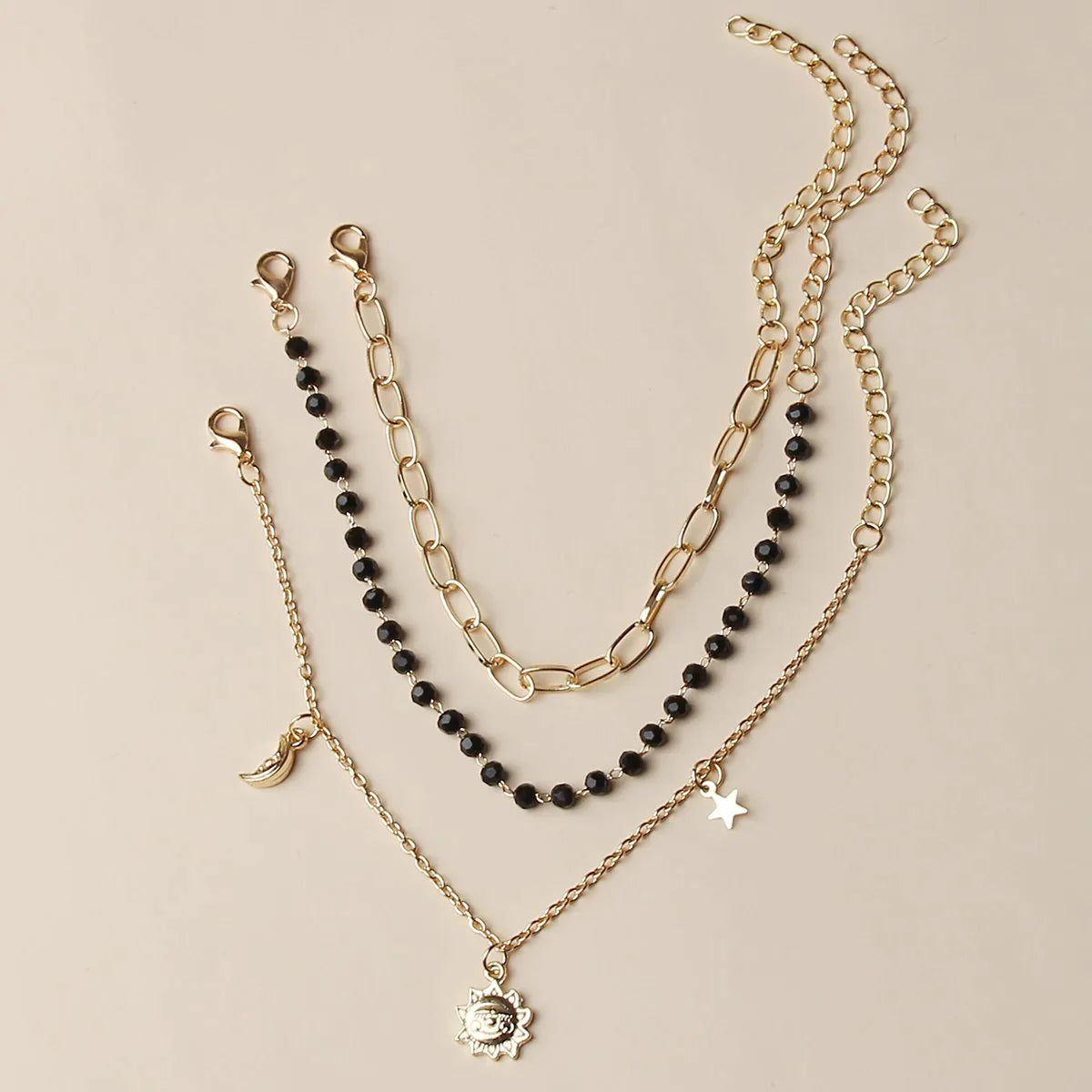 Cuba Chain Anklet Sun Moon Anklet Fashion Jewelry for Women