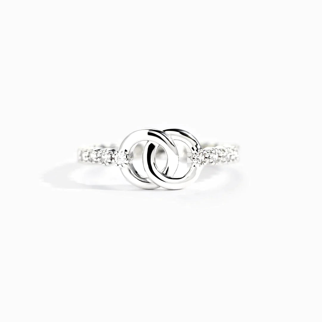 Mother & Daughter Forever Linked Pavé Interlocking Ring