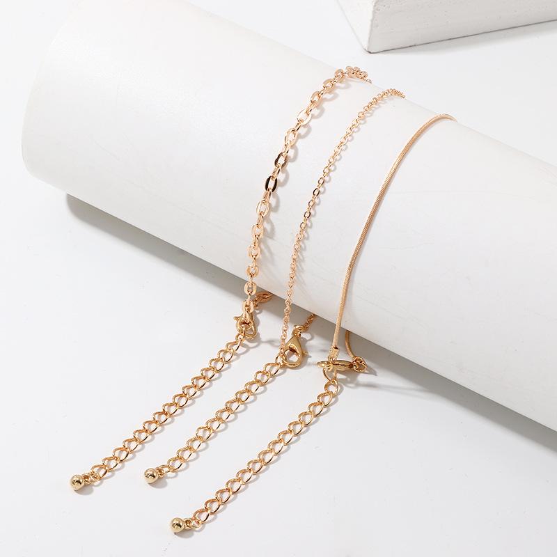 Three Layers Anklets Bracelet Beach Anklet Set Chain Anklet