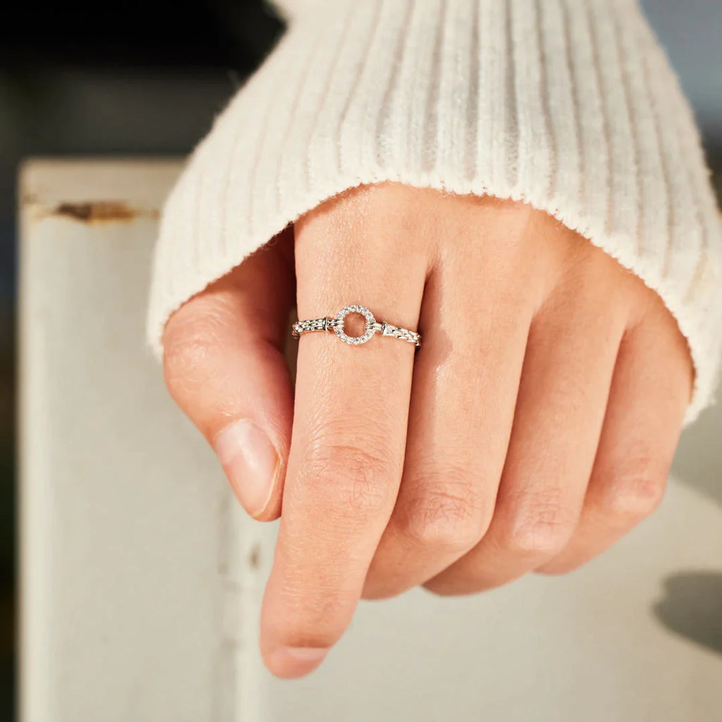 I Will Be With You Pavé Open Circle Ring