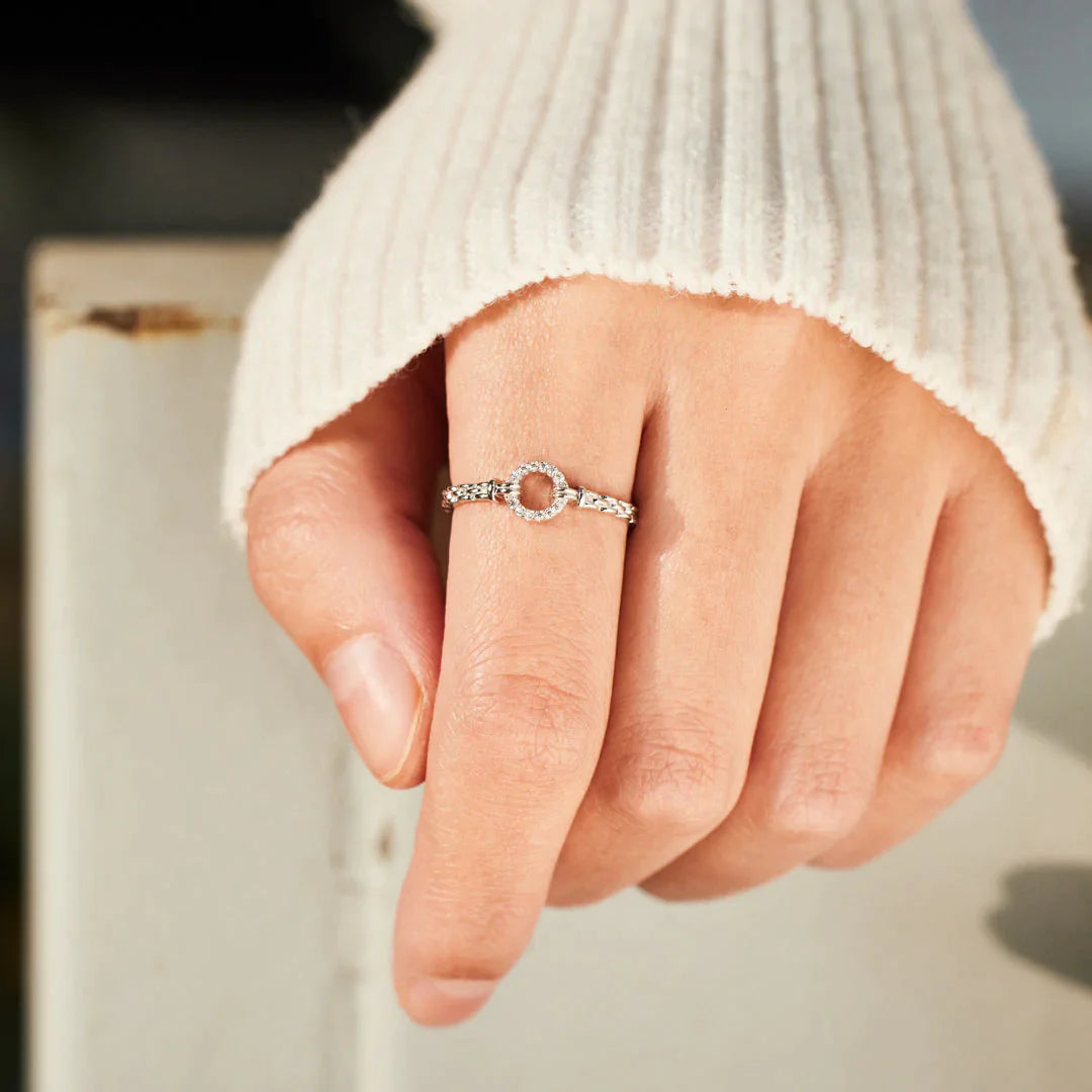 I Will Be With You Pavé Open Circle Ring