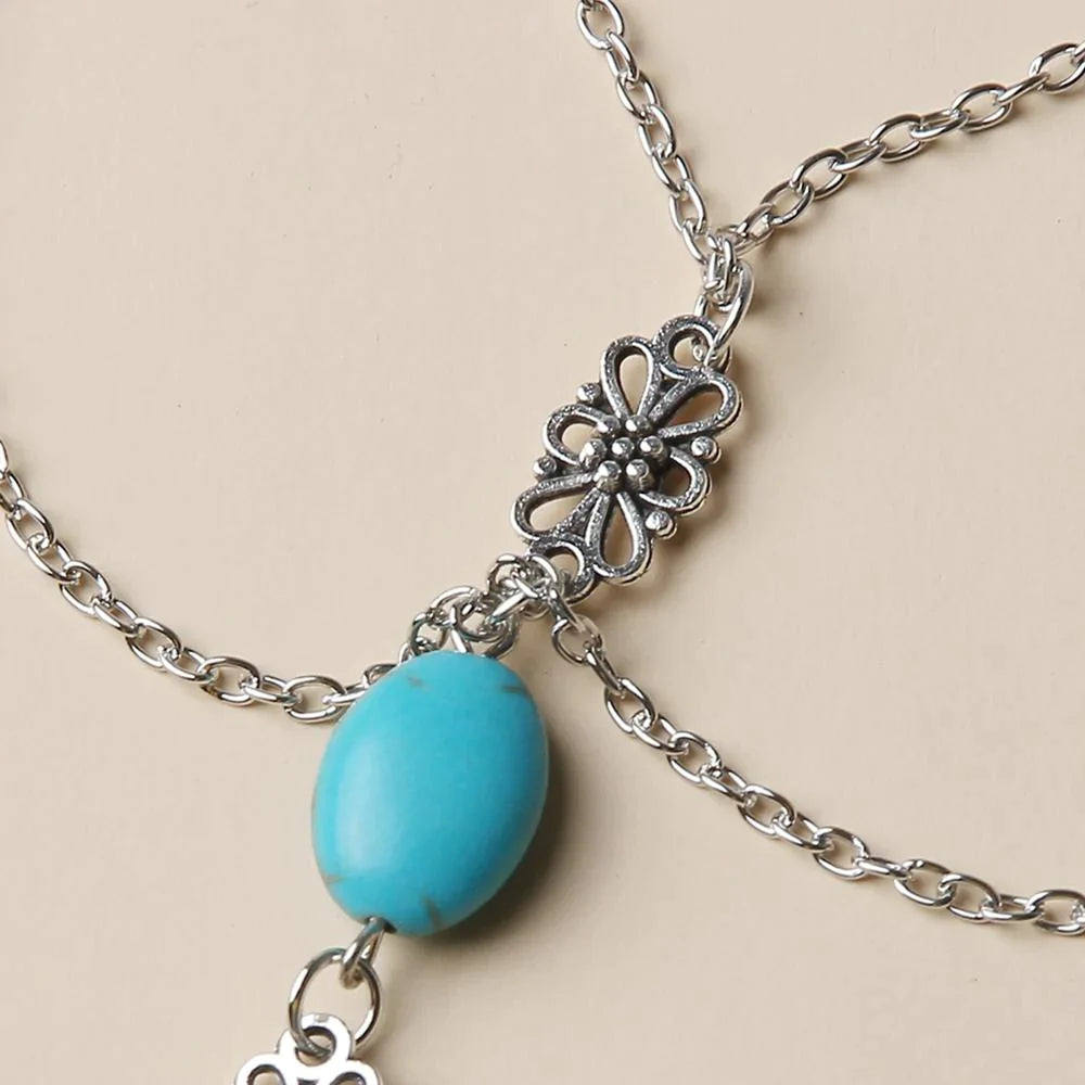 Cuban Chain Anklet Connecting Toes Fashion Jewelry for Women