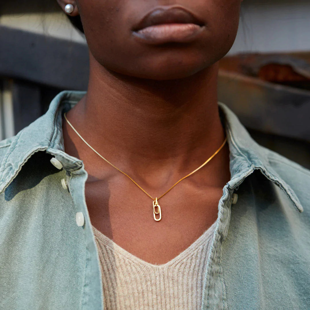 Best Friends Forever Rectangle Interlocking Necklace