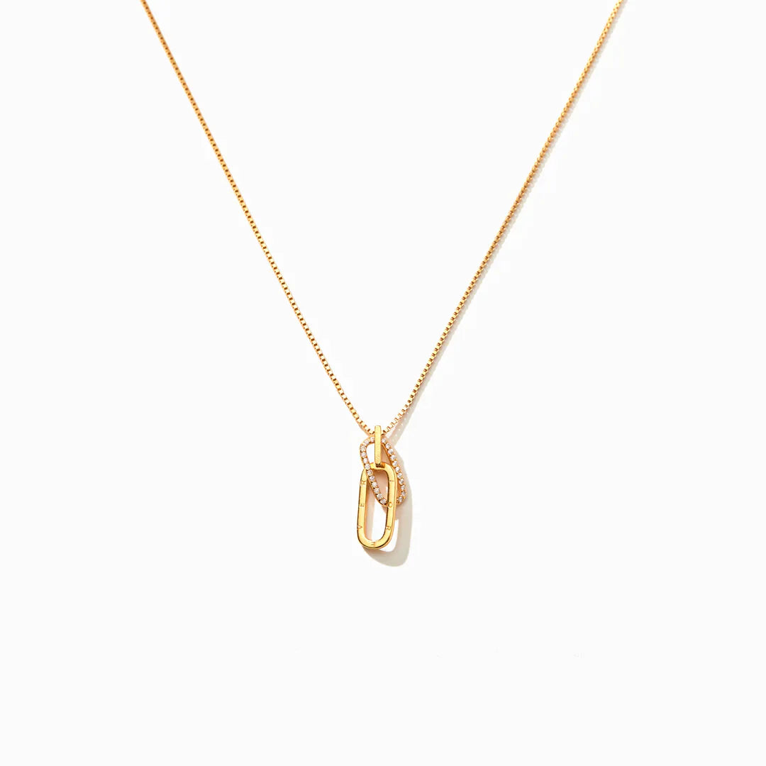 Best Friends Forever Rectangle Interlocking Necklace