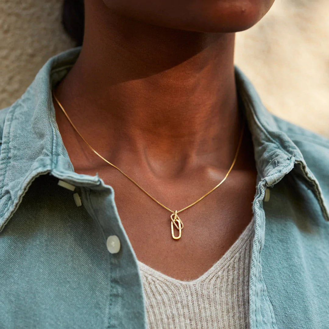 Best Friends Forever Rectangle Interlocking Necklace