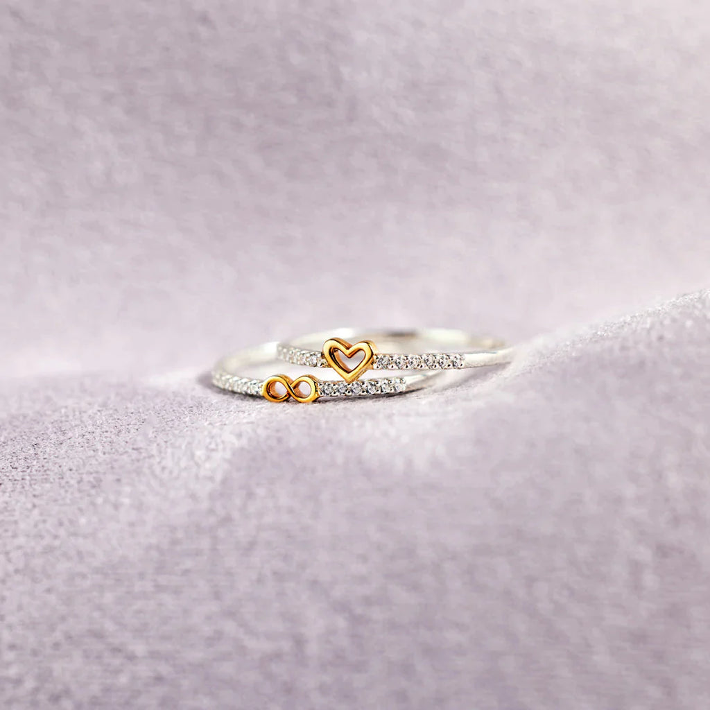 I'll Love You Forever Infinity Heart Ring Set