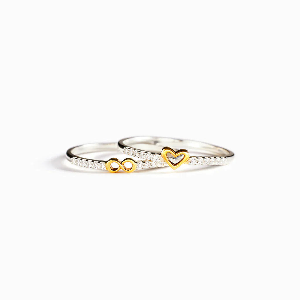 I'll Love You Forever Infinity Heart Ring Set