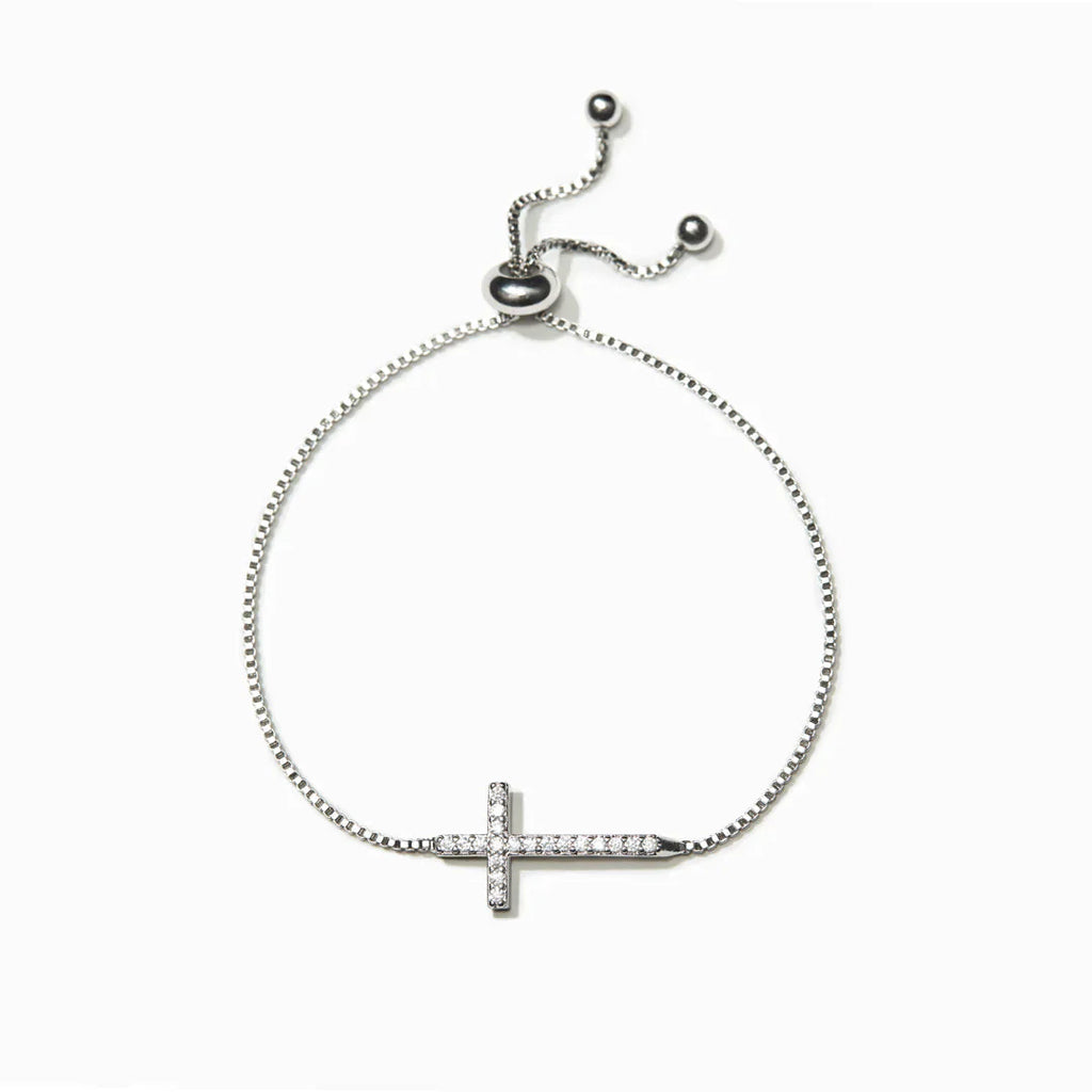 I Thank God For You Minimalist Cross Bracelet