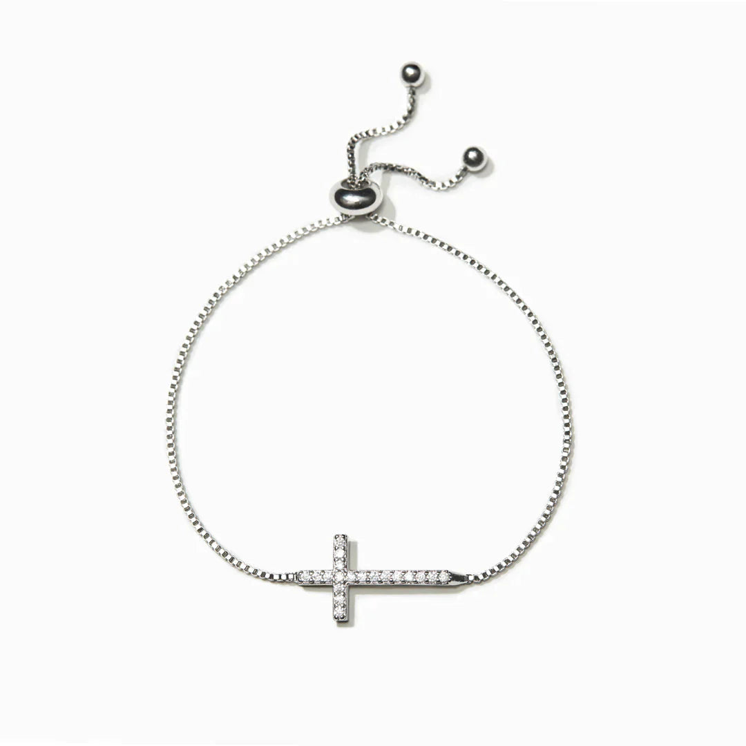 I Thank God For You Minimalist Cross Bracelet