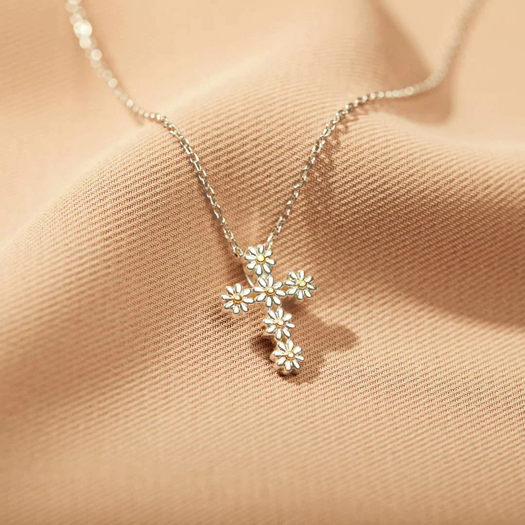Mom You Are A Blessing Daisy Cross Necklace