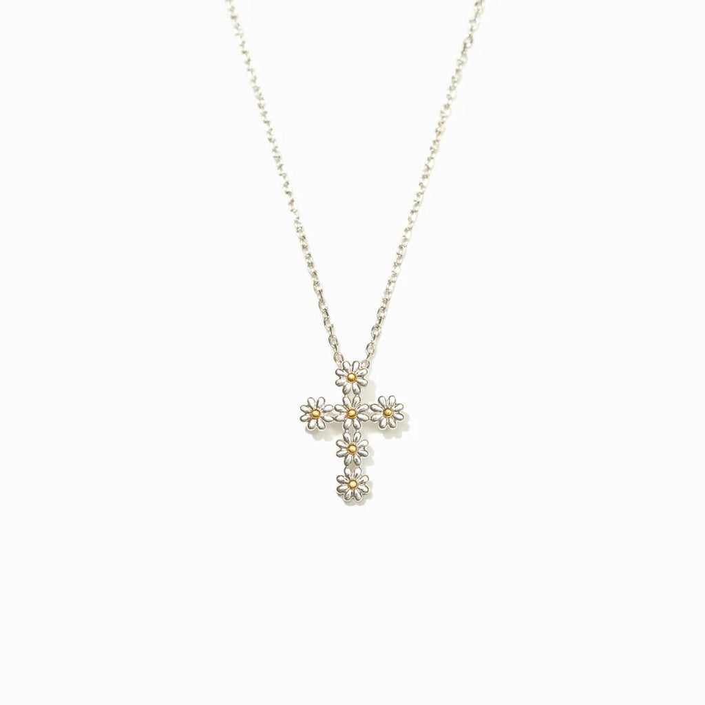 Mom You Are A Blessing Daisy Cross Necklace