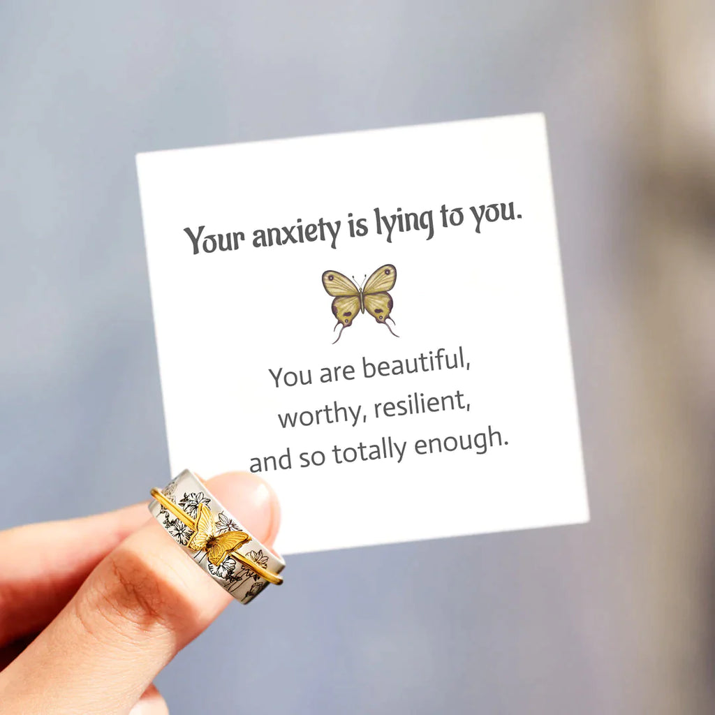 You're So Totally Enough Butterfly Fidget Ring Band