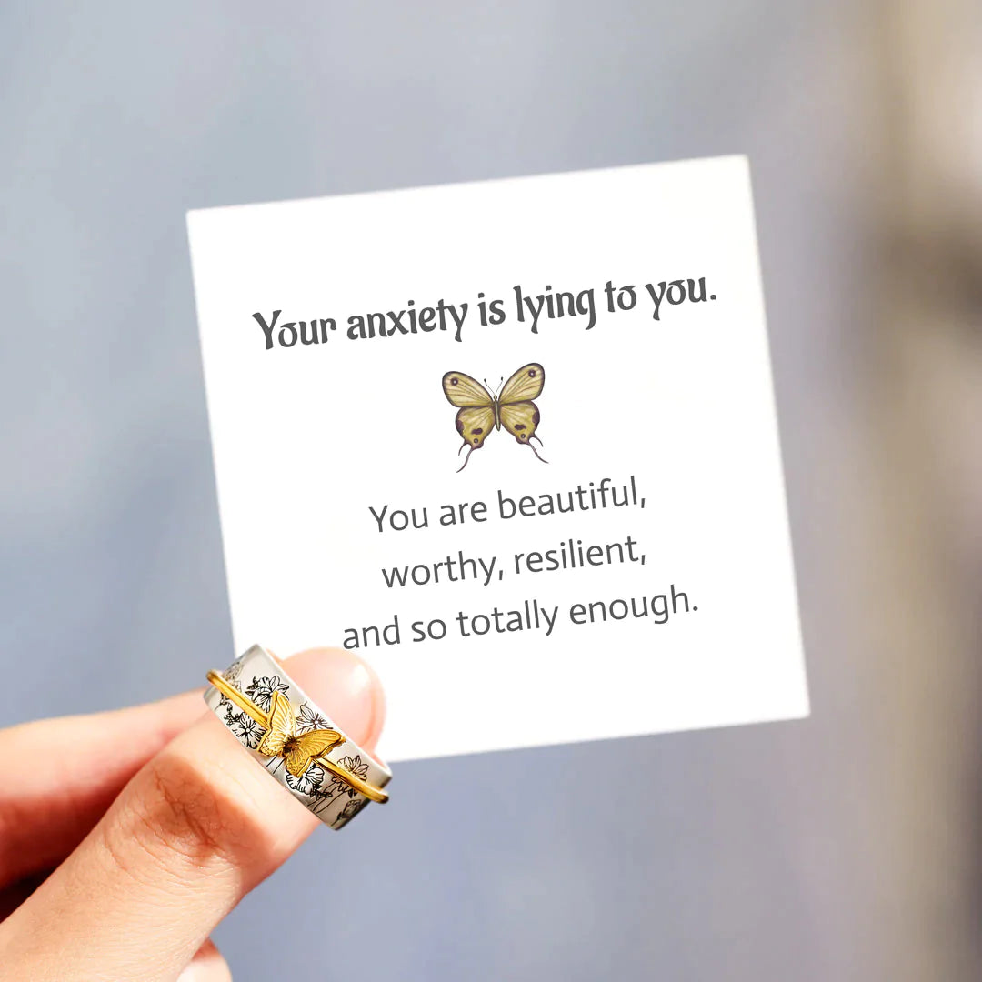 You're So Totally Enough Butterfly Fidget Ring Band