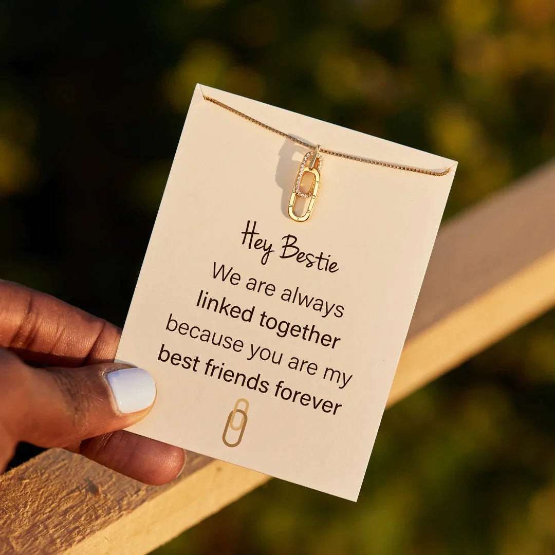 Best Friends Forever Rectangle Interlocking Necklace