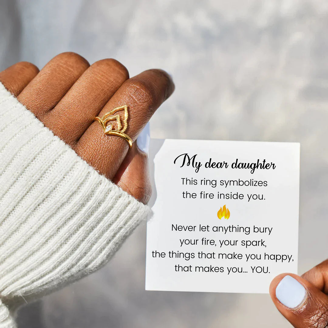 The Fire Inside You Golden Flame Ring